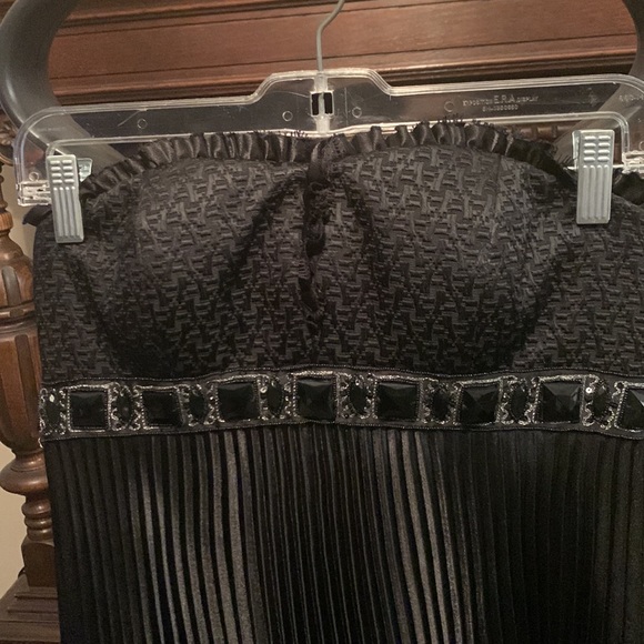 Closet CLEANOUT sale Badgley Mischka strapless pleated dress. Sz 6 - Picture 2 of 11